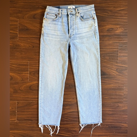 RE/DONE Comfort Stretch High Rise Straight Leg 70s Stove Pipe Jeans in Mid 90’s - Picture 3 of 15